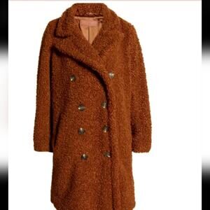 BLANK NYC teddy bear double breasted brow coat size medium